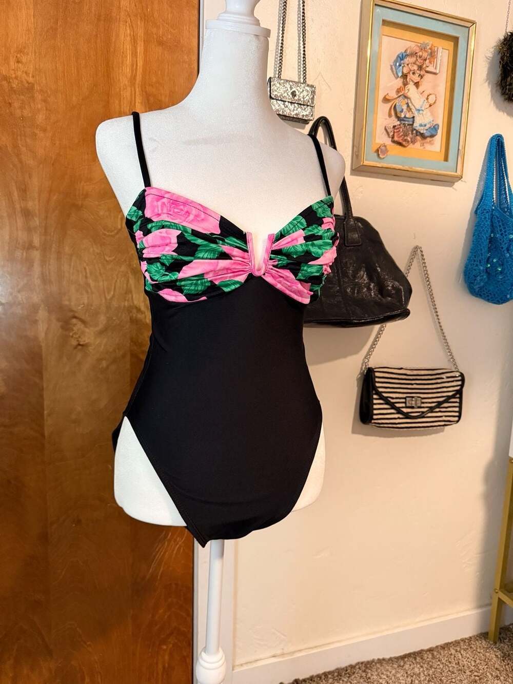 La Blanca Floral Print V-Neck One-Piece Swimsuit